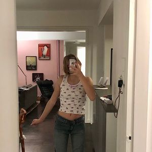 Flower print cropped tank